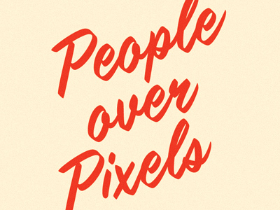 People over Pixels facebook lettering poster silkscreen