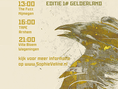 Gig poster - Sophie Veline bird crow illustration indie music poster singer songwriter sophie veline