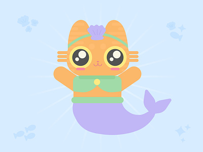 Merkitty - the mermaid cat cat design figma illustration mermaid