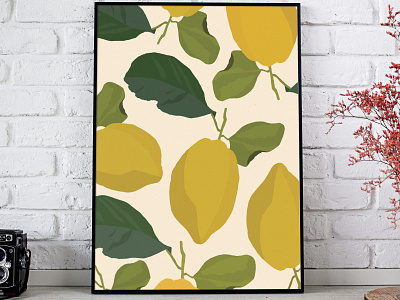 Tropical Citrus Fresh Lemon Illustration - Lemon Pattern