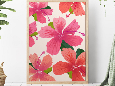 Hawaiian Hibiscus Flower Illustration abstract art clean editorial art editorial design editorial illustration flat flat design flat illustration graphicdesign hibiscus illustration illustration art illustrator minimal