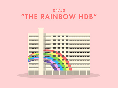 04/50: "The Rainbow HDB" architecture buildings flat design hdb illustration singapore