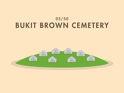 05/50: Bukit Brown Cemetery architecture buildings bukit brown cemetery flat design illustration singapore