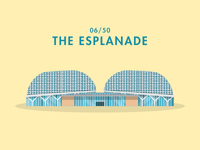 06/50: The Esplanade architecture buildings flat design illustration singapore