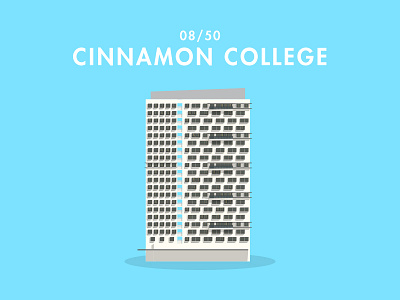 08/50: Cinnamon College architecture buildings flat design illustration singapore
