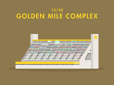 15/50: Golden Mile Complex architecture buildings flat design golden mile illustration singapore