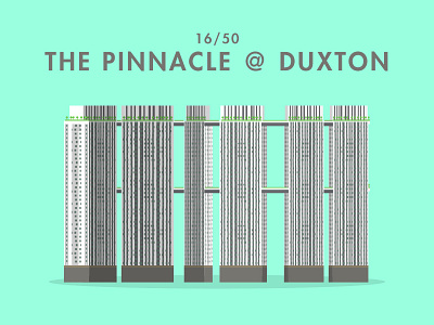 16/50: The Pinnacle @ Duxton architecture buildings duxton flat design illustration pinnacle singapore
