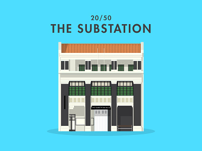20/50: The Substation architecture buildings flat design illustration singapore substation
