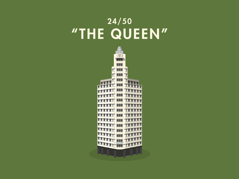 24/50: "The Queen" architecture buildings flat design illustration queen singapore