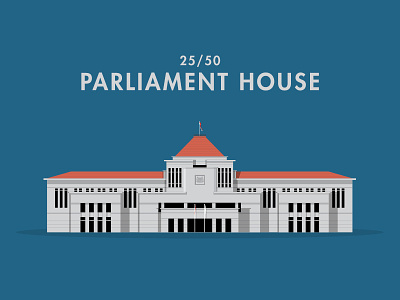 25/50: Parliament House architecture buildings flat design illustration parliament singapore