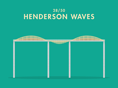 28/50: Henderson Waves architecture bridge buildings flat design illustration singapore