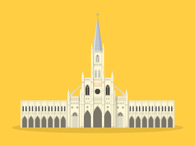 37/50: CHIJMES architecture buildings chimes church flat design illustration singapore