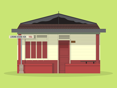 38/50: Kampung Buangkok architecture buildings flat design illustration kampung singapore