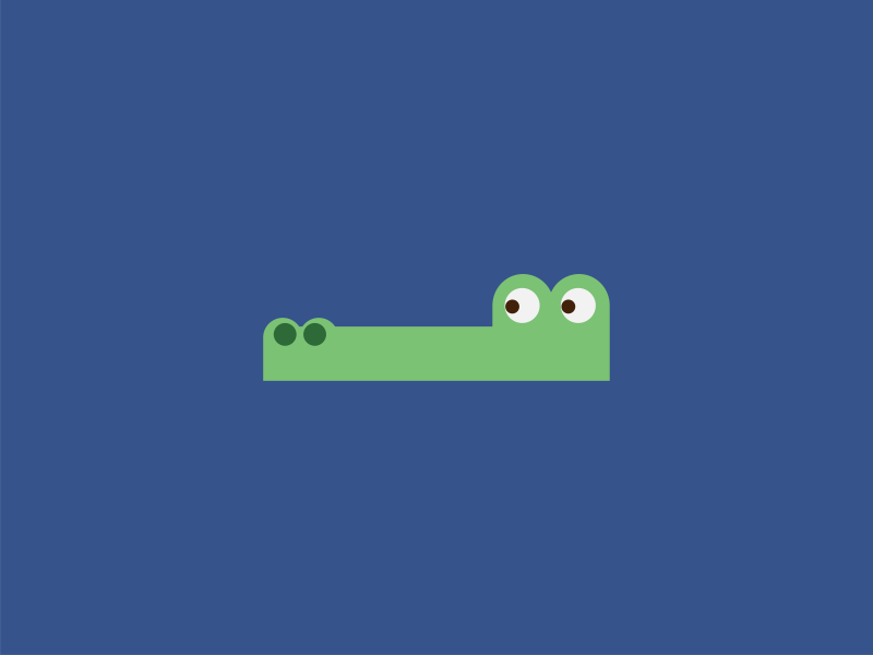 Later Gator 2d animation alligator design flat graphic illustration vector