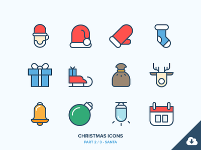 Christmas Icons Freebie 2/3 - Santa christmas freebie holidays icons new year outdoor outline owl ski snow snowman winter