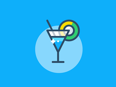 Cocktail app bar baroudeur cocktail glass icon lime mobile night outline