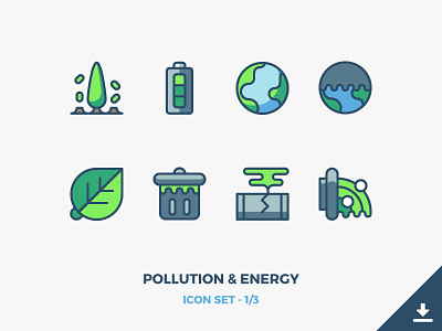 Pollution & Energy Icons Freebie earth eco energy environement environmental freebie icons outline pollute pollution renewable