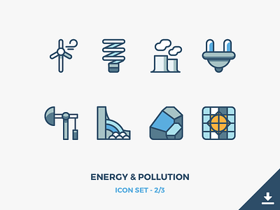 Energy & Pollution Icons Freebie