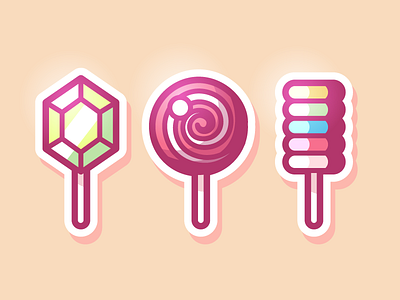 Dribbble candies candies candy food icons jewels lollipop popsicle rupee stick stickers sugar sweet