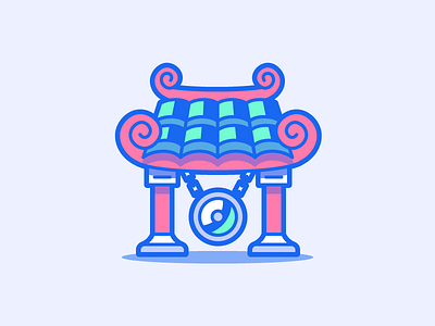 Temple - Japan life asian buddhism gong history illustration japan outline religion shinto temple vector
