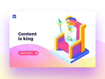 Content Is King card content crown interface king throne ui ux web website wordpress