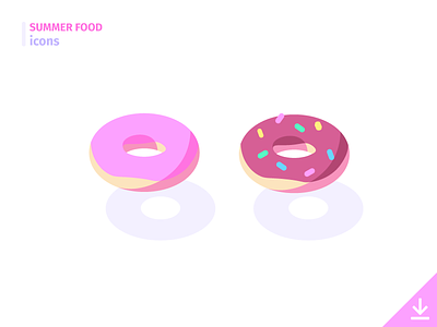 Donuts - 'Summer Food' icon set cake dessert donuts food freebies icon pastry sugar summer sweet vector