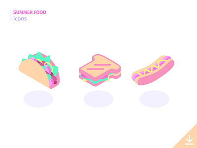 Sandwiches - 'Summer Food' icon set food freebies hotdog icon junk food picnic sandwich summer summer food tacos vector
