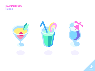 Cocktails - 'Summer Food' icon set alcohol beverage cocktails drink food freebies glass icons summer summer food vector