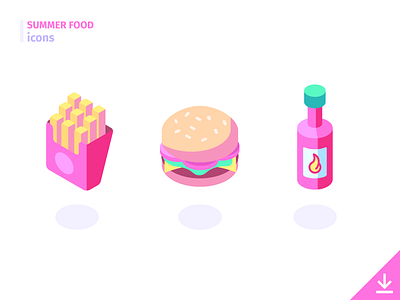 Burger & fries - 'Summer Food' icon set