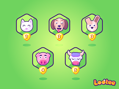 Full farm / pets avatars series app avatar cat cow dog farm icon icons illustration kids pets pig rabbit vector