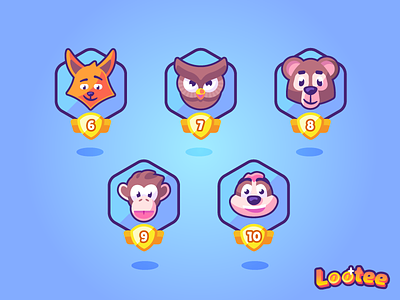 Animals avatars series app avatar bear fox icon icons illustration kids meerkat monkey owl vector