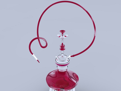 3D Pink Hookah