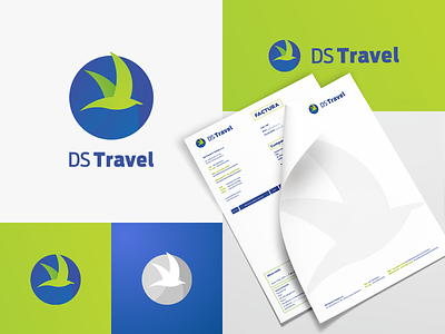 Ds Travel Logo Exploration blue and green brand collateral brand identity branding circles collateral color palette colorscheme corporate design identity logo logomark logotype mark symbol symbol icon travel travel agency travel branding