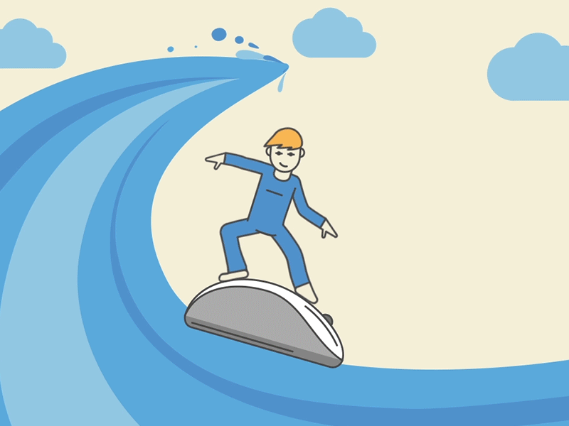 Surfer animation after effects animation blogs cool surfer wave