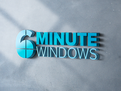6 Minute Windows Logo branding design home improvement home service logo minimal service typography window