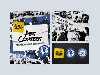 Dallas Mavericks Black History Month Art Contest Campaign art contest basketball black history month dallas design mavericks nba stickers street art typography