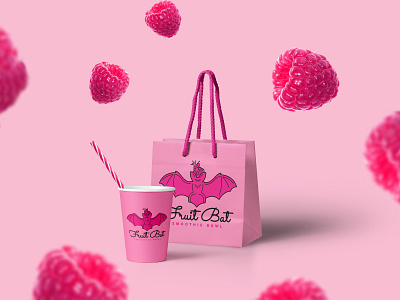 Fruit Bat Full Brand Mockup Berries branding design logo mock up packaging vector