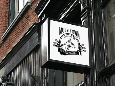 Mule Town Sign Mock-up branding illustration illustrator logo mockup type