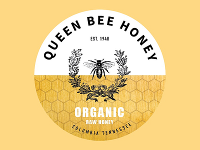 Queen Bee Honey Logo branding illustration logo type