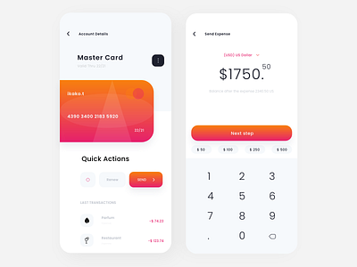 Mobile App - Transfer Money Account app banking bussiness card dashboad design expense fintech georgia mastercard payments saas send send money talavadze transaction ui ux