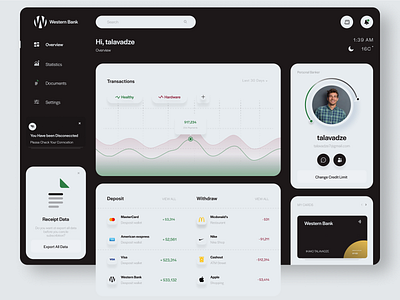 Financial Dashboard Concept it app clean dark ui dashboad dashboard app dashboard design dashboard ui design finance financial financial app statistics talavadze trending ui ux