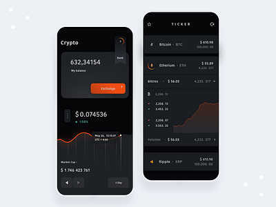 Crypto Wallet UX / UI app bittrex bots clean creative crypto crypto currency crypto wallet cryptocurrency dark app dark ui design ethereum exchange identity inspiration minimal mobile talavadze ui ux