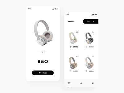 Mobile App - B&O Beoplay Ecommerce ux/ui app cart clean design e commerce e commerce app e commerce shop ecommerce minimal shopping shopping app talavadze trendy design ui ux wishlist