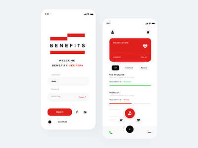 Benefits Insurace App UX/UI