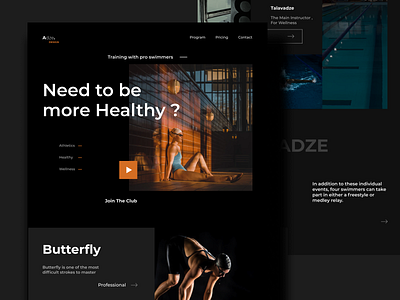 Swimming Club - healthy landing page