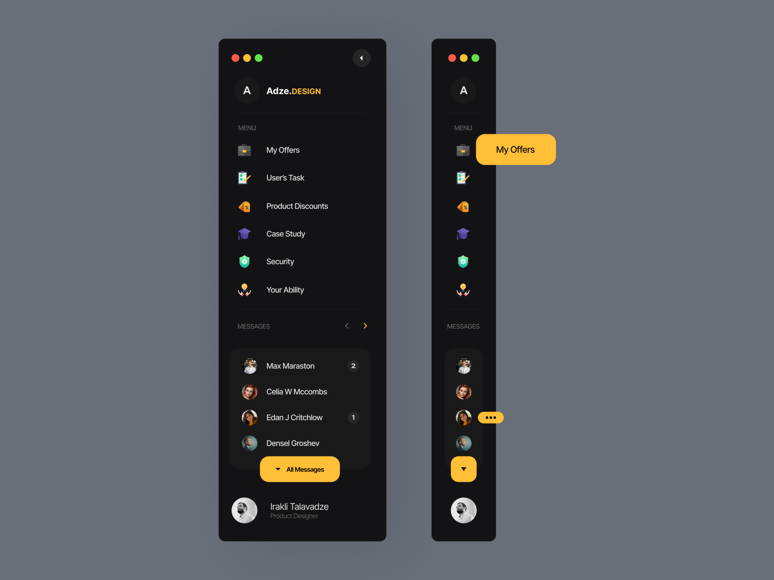 Menu Navigation UX/UI