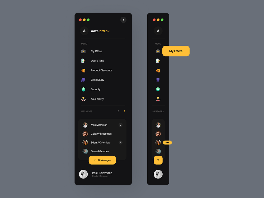 Sidebar Navigation UX/UI by IKAKO® on Dribbble