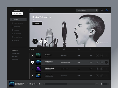 Music (Player) Portal Concept - UI/UX