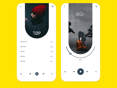 Music App album app design listen music music album music app music player player players song song lyrics talavadze tracks twenty one pilots ux