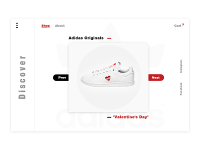 Web Design Adidas - Valentine adidas adidas originals clean design e comerce ecommerce inspiration inspire landing page landing page minimal sneakers talavadze ui ux valentine web